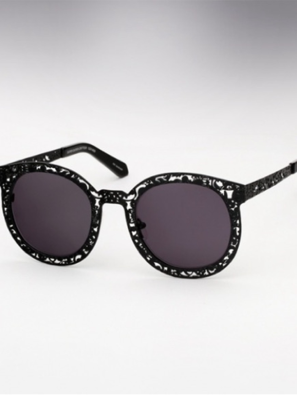 Black Pattern Round Sunglasses